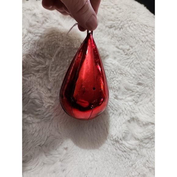 Vintage Jewelbrite Christmas Ornament Teardrop 3-D Diorama Wiseman & Camel Red - Picture 4 of 5